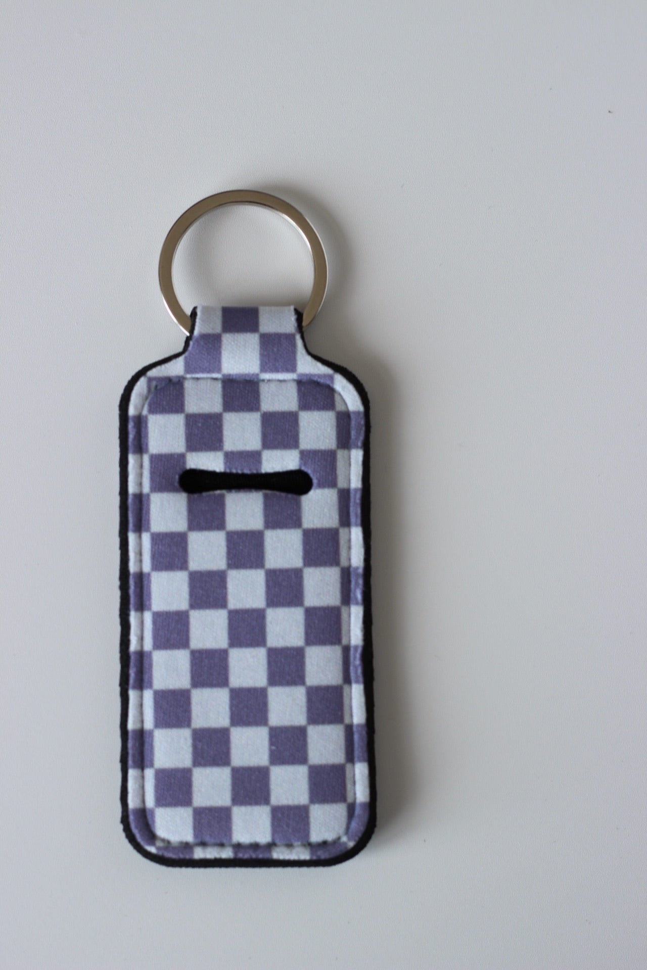 Purple Checkered Lip Chap Holder