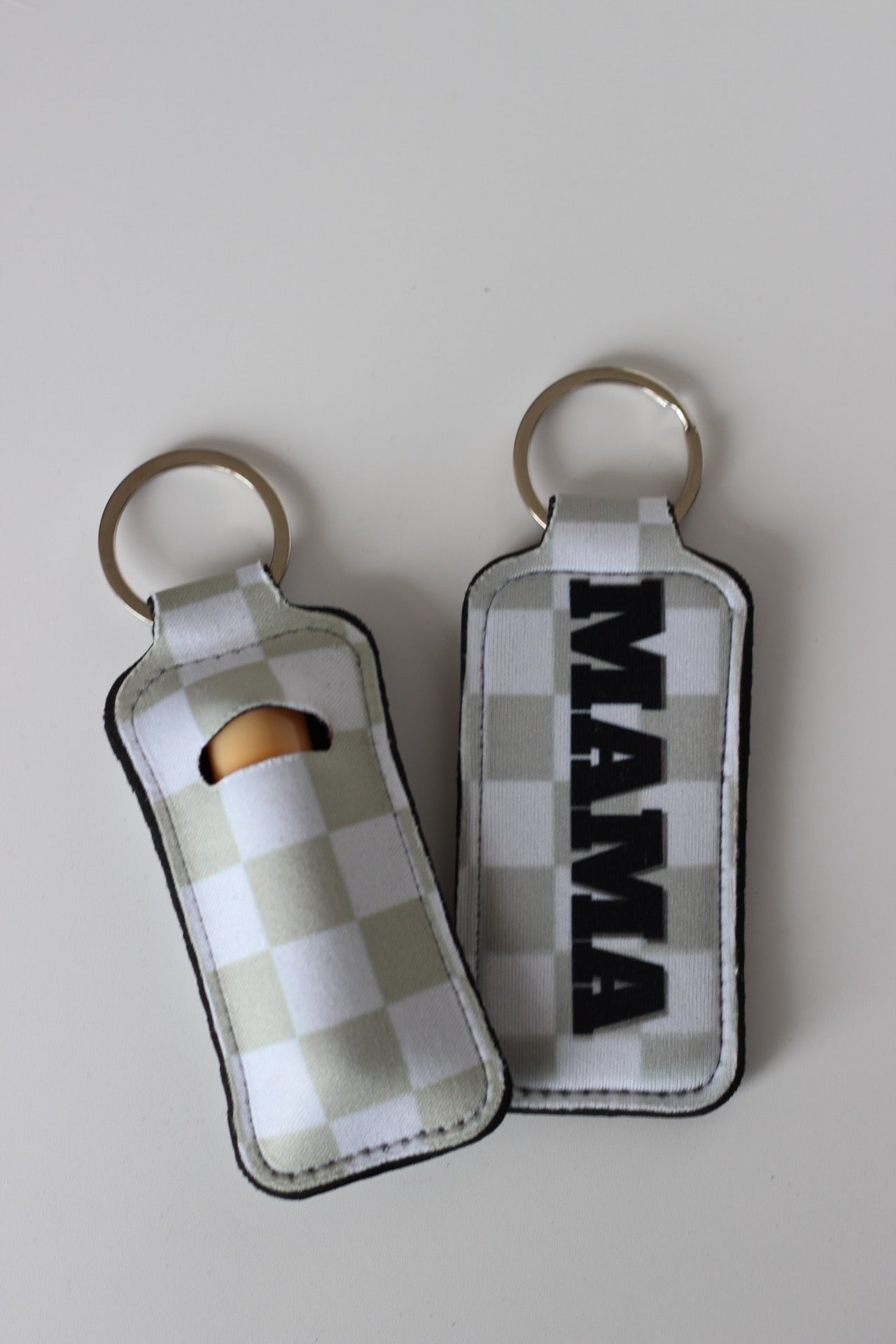 Checkered Mama Lip Chap Holder