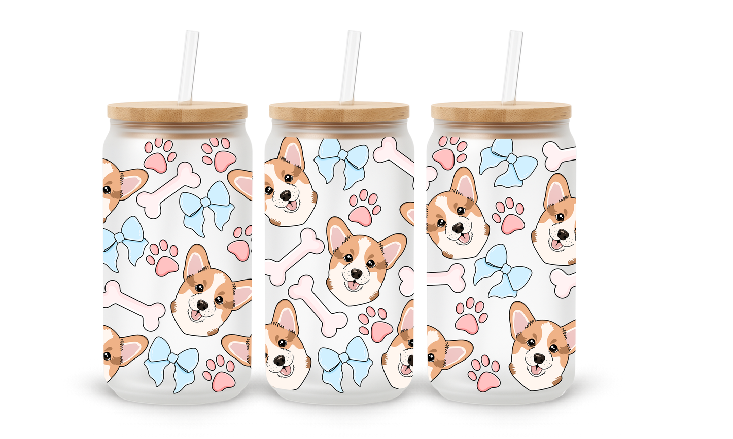 Corgi Glass Cup