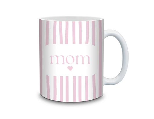 Pink Stripped Mom Mug