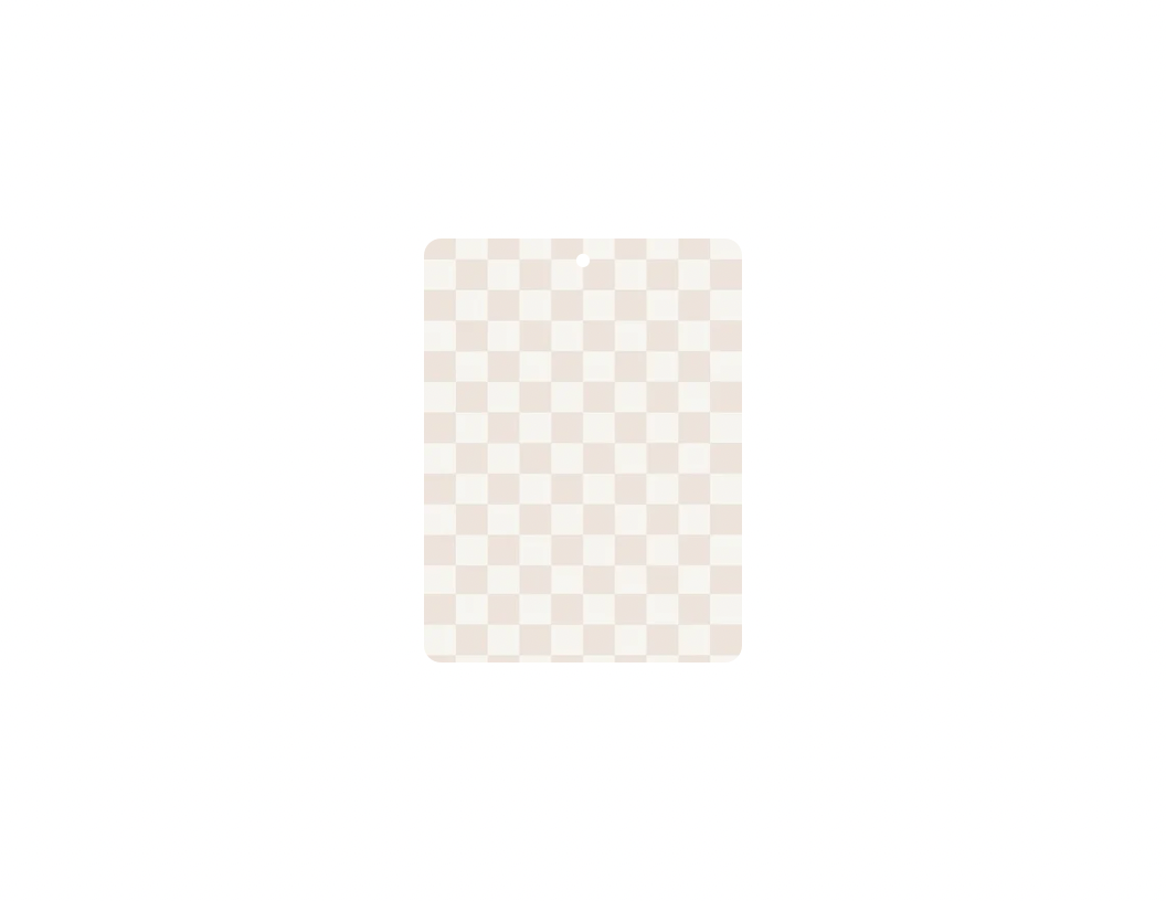 Beige Checkered Car Air Freshener